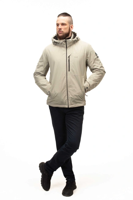 Демісезонна куртка світлого кольору-8