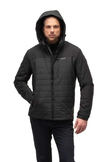 Демісезонна куртка кольору графіт-4