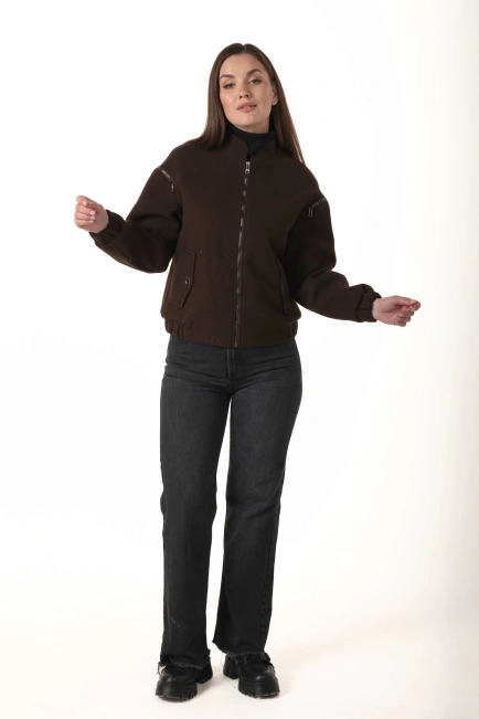 Женское кашемировое пальто-бомбер-8