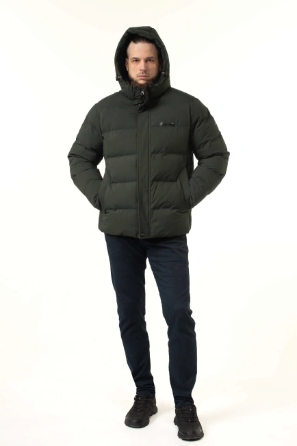 Чоловіча зимова куртка з біопухом коротка-8