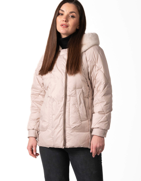 Биопуховик с экомехом светлый беж