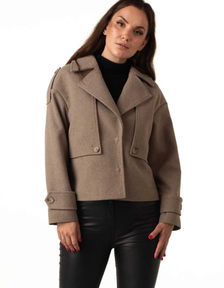 Женское пальто из пальтовой ткани капучино