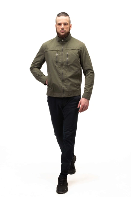 Чоловіча куртка в кольорі хакі легка-9