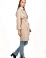 Женское пальто с поясом светлый беж-6