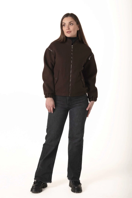 Женское кашемировое пальто-бомбер-6