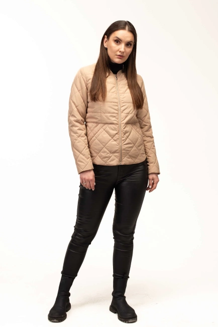 Куртка бежева жіноча синтепонова-8