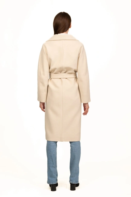Классическое женское пальто беж-7