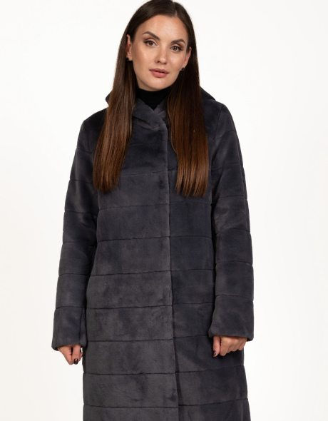 Женская двухсторонняя шуба из эко-меха