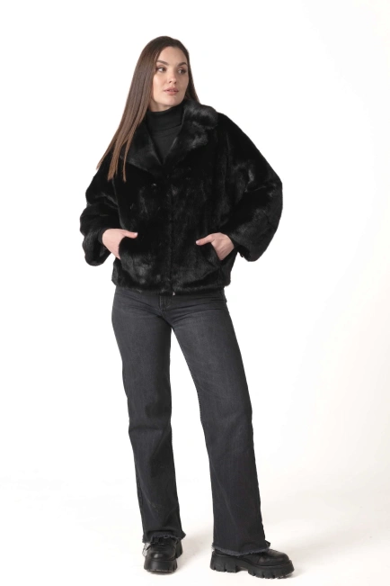 Женская норковая шуба с отстёгивающимися рукавами-3