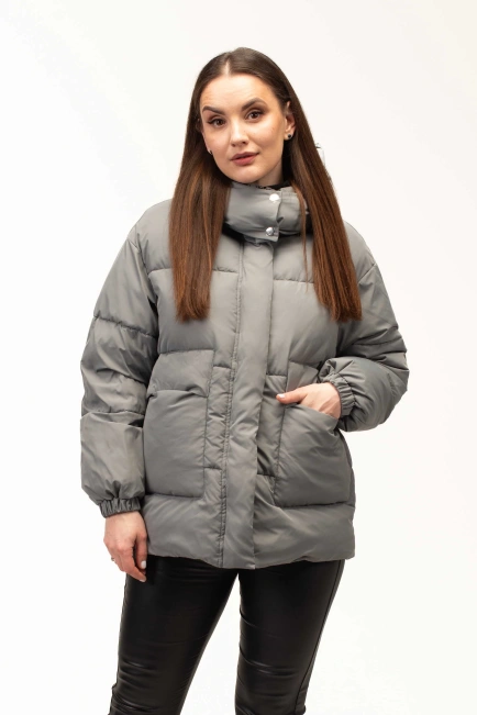 Жіночий бірюзовий біопуховик на холодну зиму-1