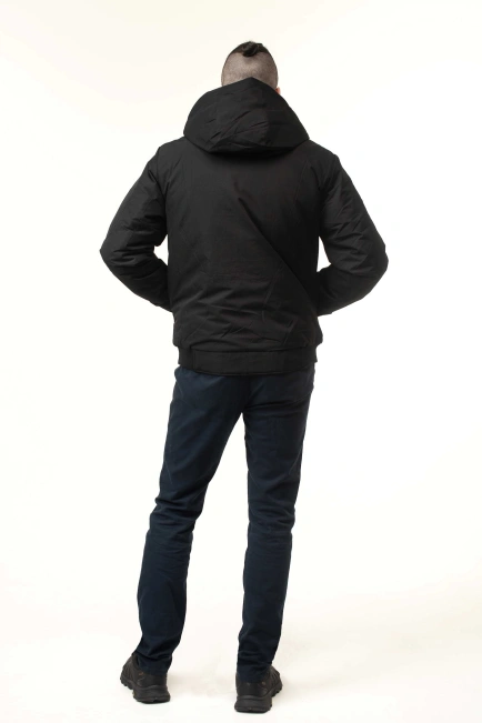 Чоловіча зимова куртка-бомбер з біопухом-2