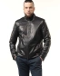 Чёрная кожаная куртка с молниями на манжетах-1