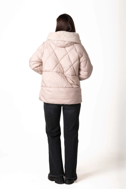 Биопуховик с экомехом светлый беж-2