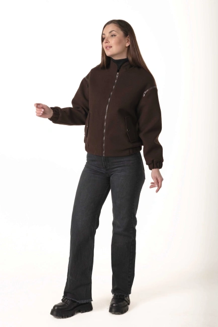 Женское кашемировое пальто-бомбер-5