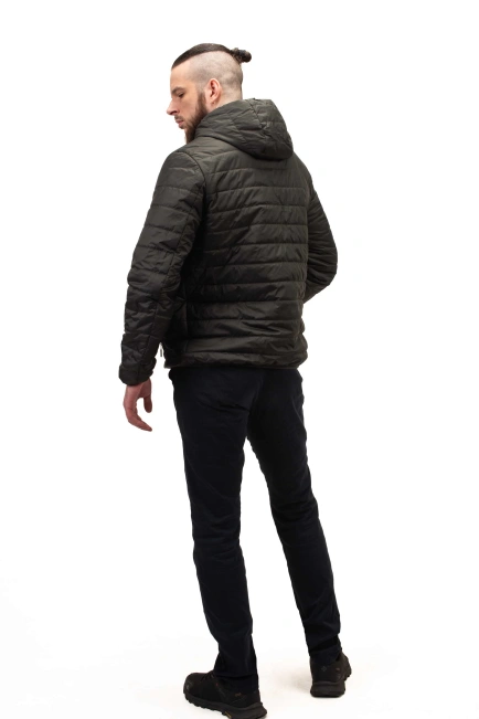 Мужская стёганая куртка цвета хаки-7