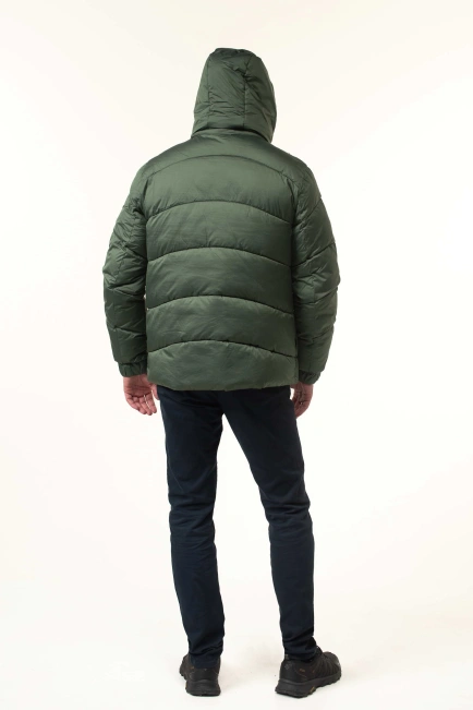Зимова куртка з біопухом зеленого кольору-2